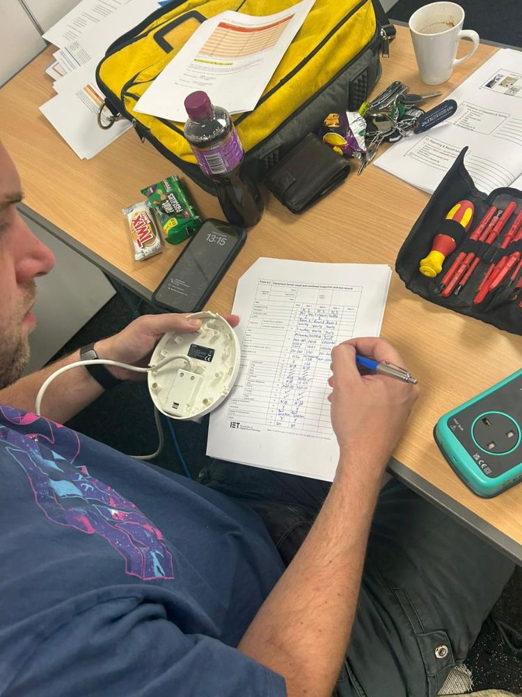 Completing the IET inspection and testing record